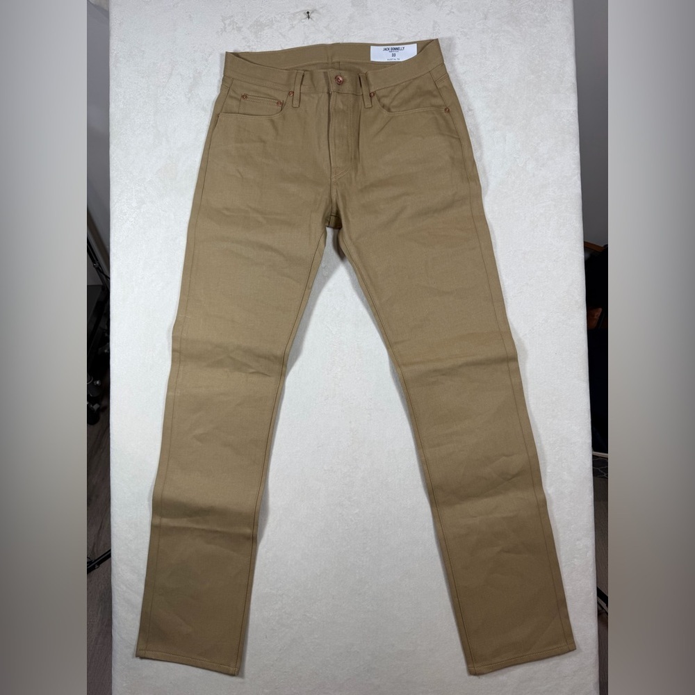 NWOT Jack Donnelly 33W 35L Unhemmed Made in USA Selvedge Denim Straight Fit Pant